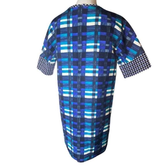 Max Mara Weekend Blue Green Abstract Plaid Sheath MIDI Dress Wm’s Sz 4 - Picture 5 of 9